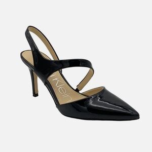 Calvin Klein Geena 2 Women’s Black Slingback Patent 3.5” Pump. Size 8M.